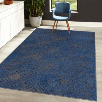 Tapis TEREMIDE RELIEF bleu, gris