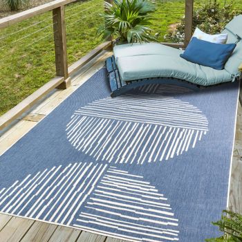 Tapis EX1 TUM REVERSIBLE bleu, écru