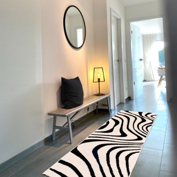 Tapis de couloir VAGGY noir, crème