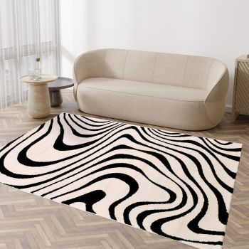 Tapis VAGGY noir, crème