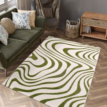 Tapis VAGGY vert, crème