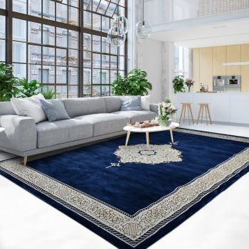 Tapis JARI bleu, or