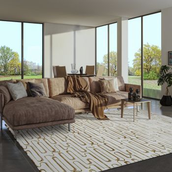 Tapis NELLA or, beige