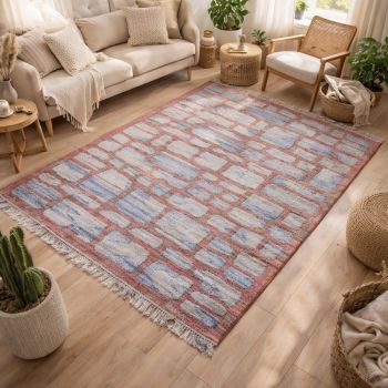 Tapis KL JUTAP bleu, gris, lit de vin