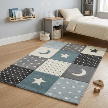 Tapis MINIKIDS 2 crème, bleu, noir