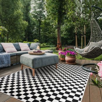 Tapis extérieur X REVERSIBLE noir, blanc