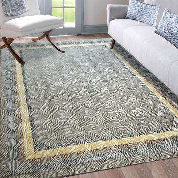 Tapis KETA beige, noir, marron, jaune
