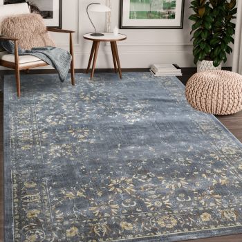 Tapis d'orient vintage RENYA gris, beige