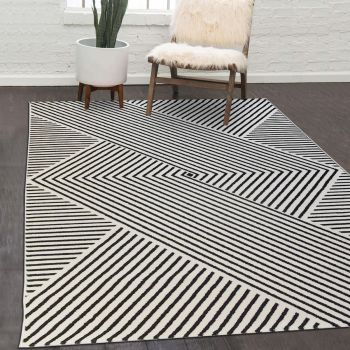 Tapis KAORI noir, crème