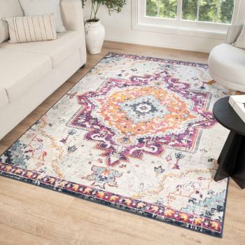 Tapis PF MED orange, rose, gris