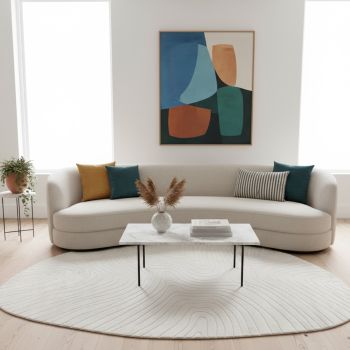 Tapis moderne MENHIR blanc