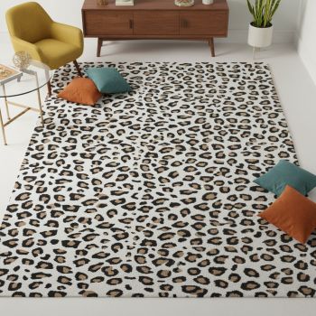 Tapis LÉO crème, noir, marron