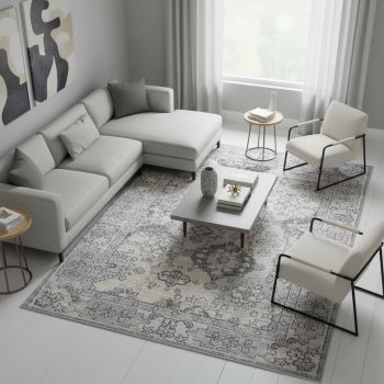 Tapis vintage NOURA gris, beige