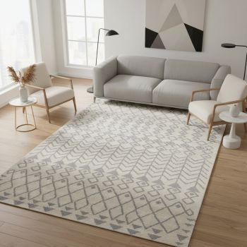 Tapis style berbère REZA beige, gris