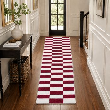 Tapis de couloir DANYO crème, bordeaux