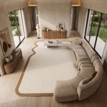 Tapis forme originale DUNA crème, beige doré