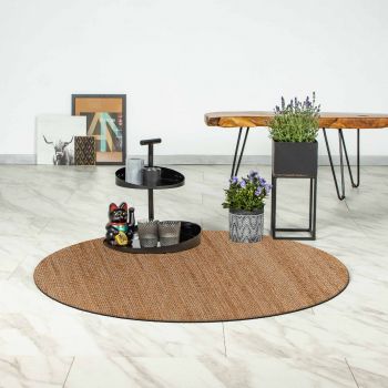 Tapis rond moderne JUTE A beige