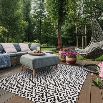 Tapis EDJE noir, blanc