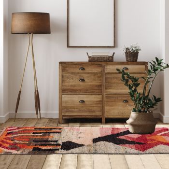 Tapis BOUJAAD 110 Vert Pastel, Bordeaux, Beige