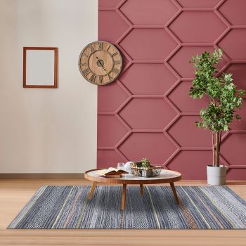 Tapis NOBASTA gris, orange, jaune, blanc