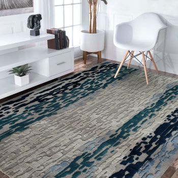 Tapis OKARINA bleu, gris