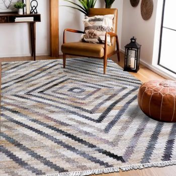 Tapis CIBLE  beige, noir, bleu