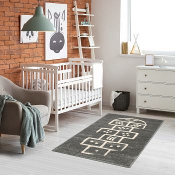 Tapis HOPSCOTCH gris, crème