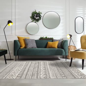 Tapis VALISI REVERSIBLE gris, écru