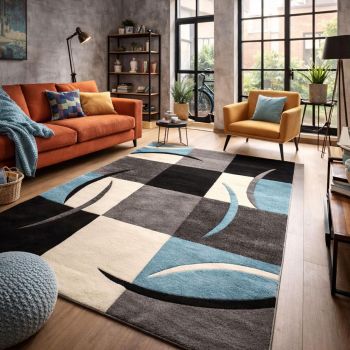 Tapis DIAMOND COMMA bleu