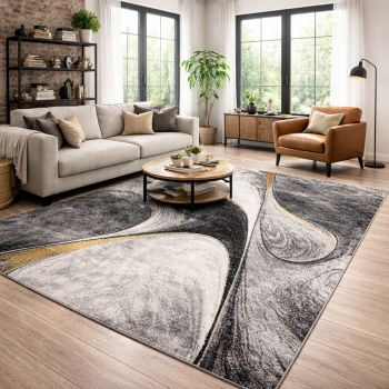 Tapis MADILA jaune, gris
