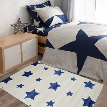 Tapis BULJI crème, bleu