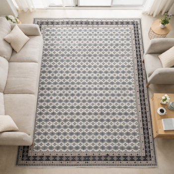 Tapis BOUKARA crème, noir