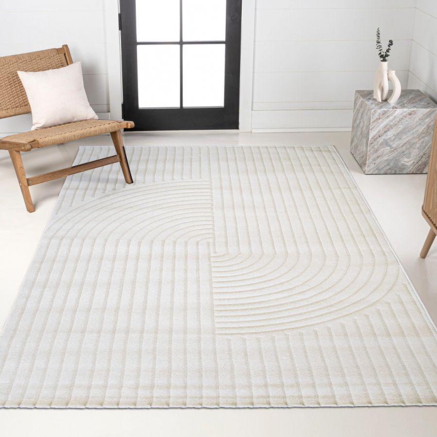 Tapis AYANO crème — salon moderne