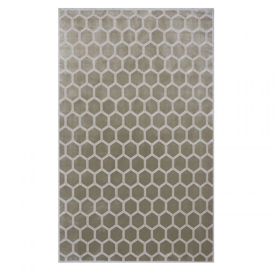 Tapis Scandinave Gris en Viscose tissé main MANIPUR