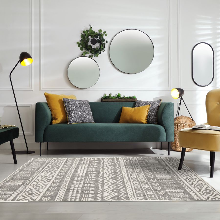 Tapis VALISI REVERSIBLE gris — lavable jet d'eau