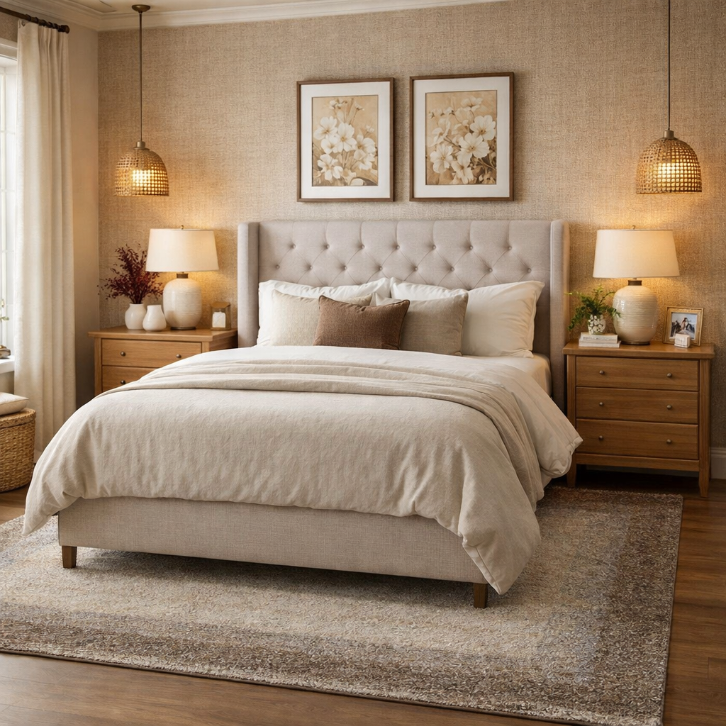 Tapis ELEGANT 03 marron chambre adulte tons chauds beige