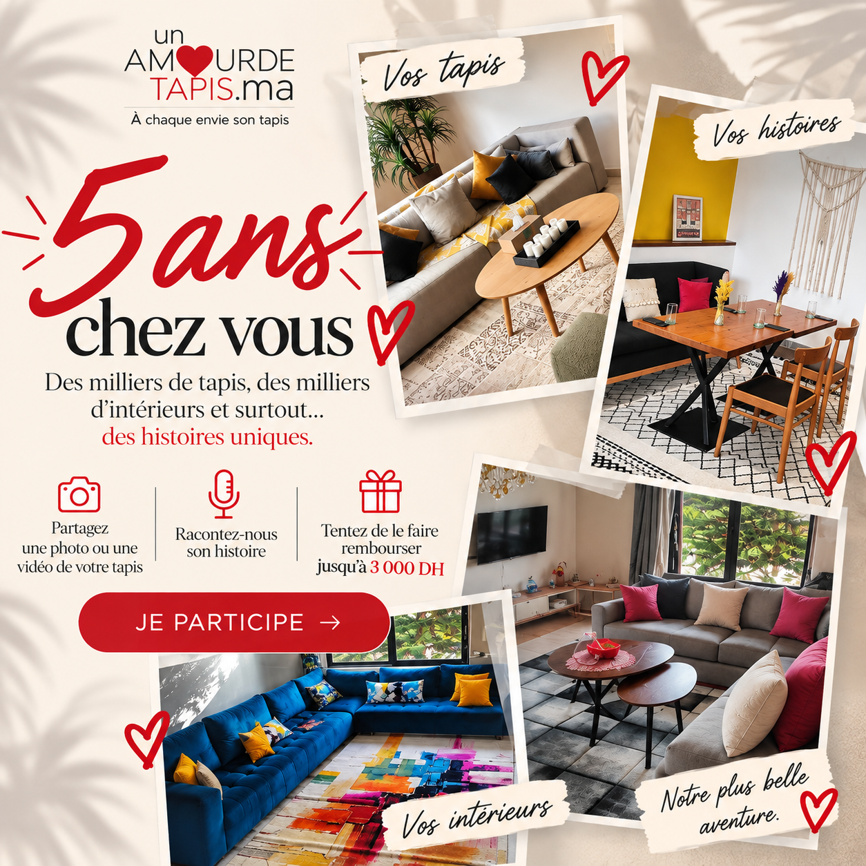 Un Amour De Tapis 5 ans chez vous